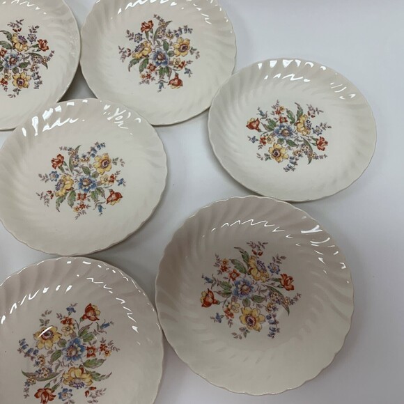 Vintage Clifton by Royal Saucers Ivory Floral Swirl Rim Lot of 8 - Picture 4 of 6